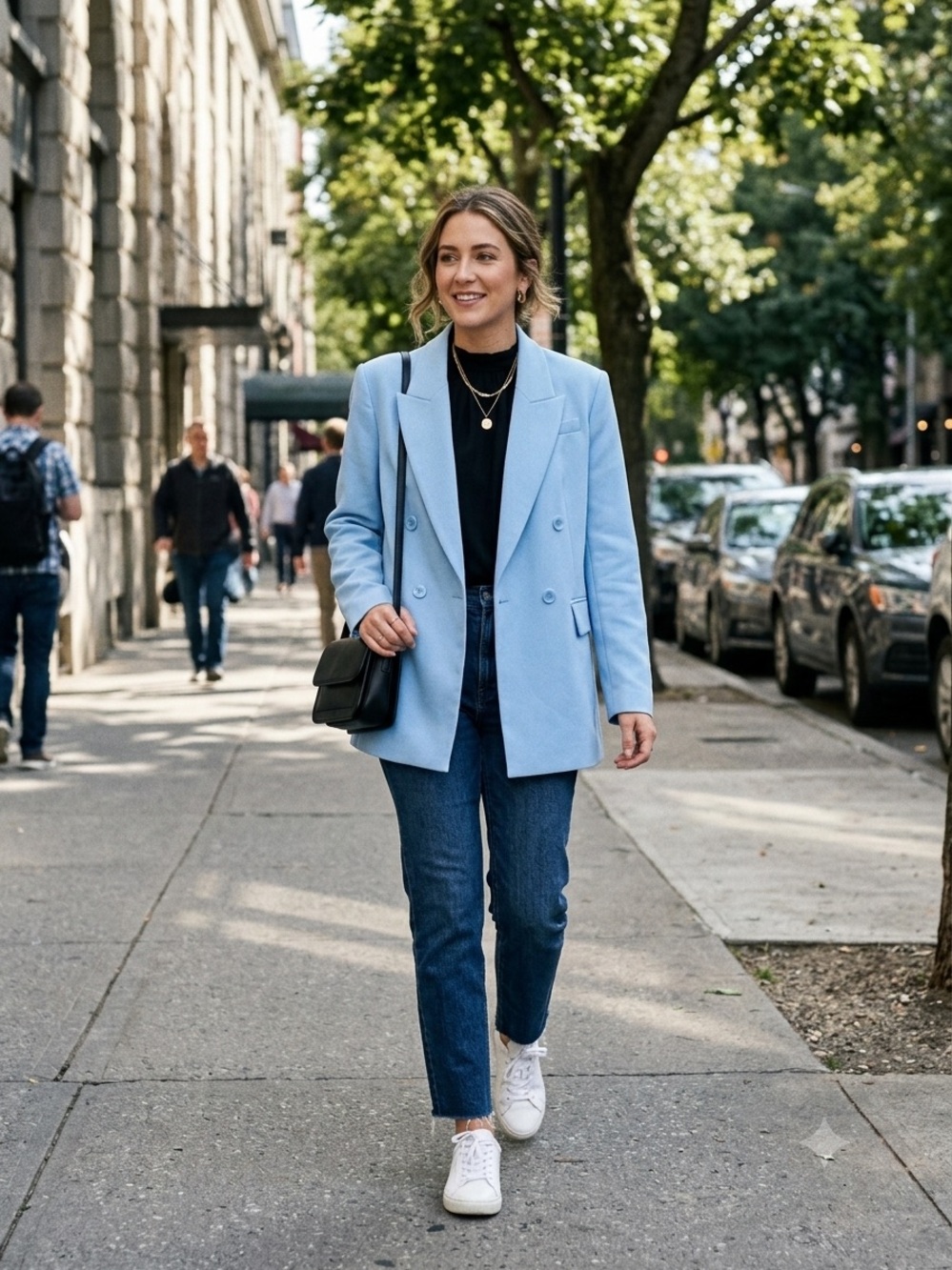 CUE Australia Double Breasted Oversized Style Blazer Powder Blue (AUS 12/US 10)